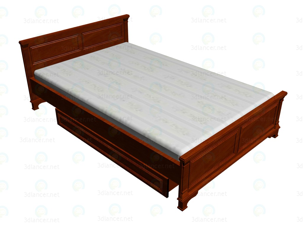 Modelo 3d Cama de casal 140 x 220 - preview