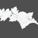 3 डी मॉडल पत्तियों के साथ फूल - पूर्वावलोकन