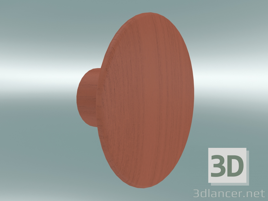 modello 3D Appendiabiti Dots Wood (Ø9 cm, Tangerine) - anteprima
