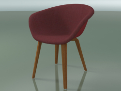 Stuhl 4213 (4 Holzbeine, mit Frontverkleidung, Teak-Effekt, PP0003)
