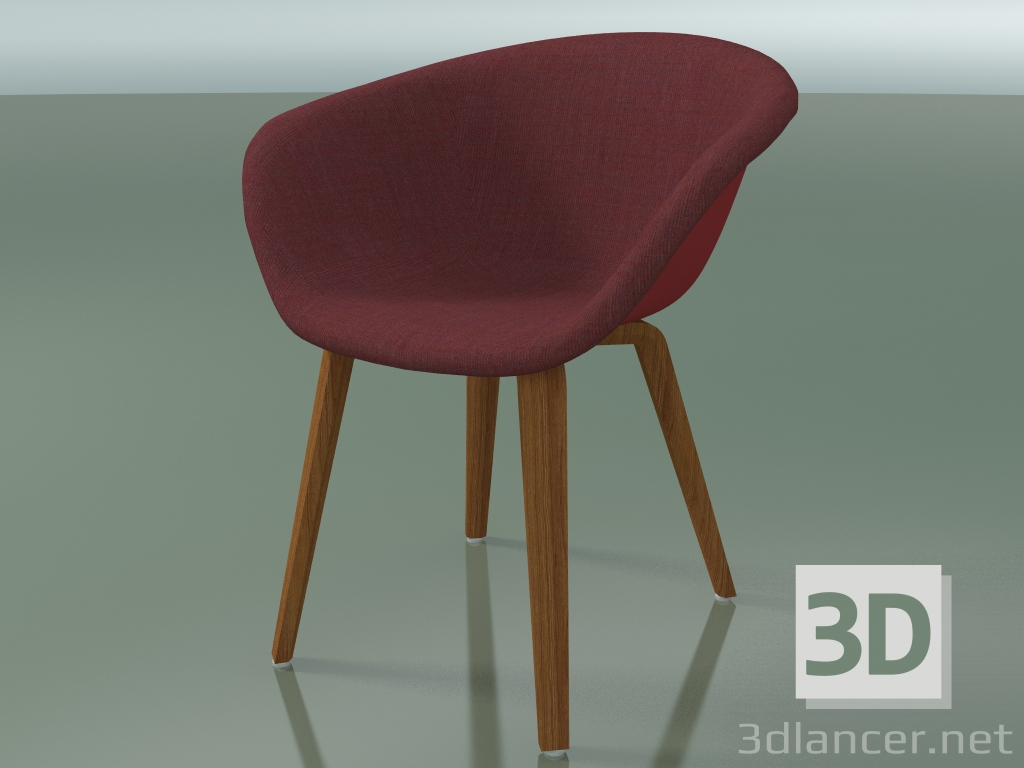 Modelo 3d Cadeira 4213 (4 pernas de madeira, com acabamento frontal, efeito teca, PP0003) - preview