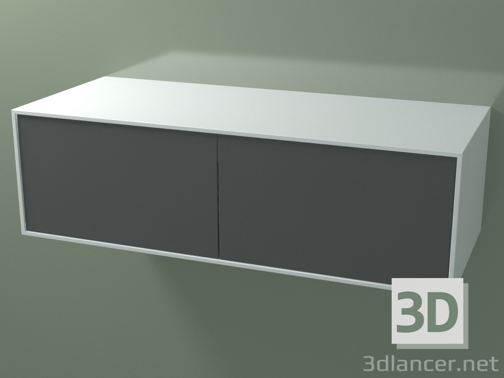 3d model Caja doble (8AUEВB02, Glacier White C01, HPL P05, L 120, P 50, H 36 cm) - vista previa