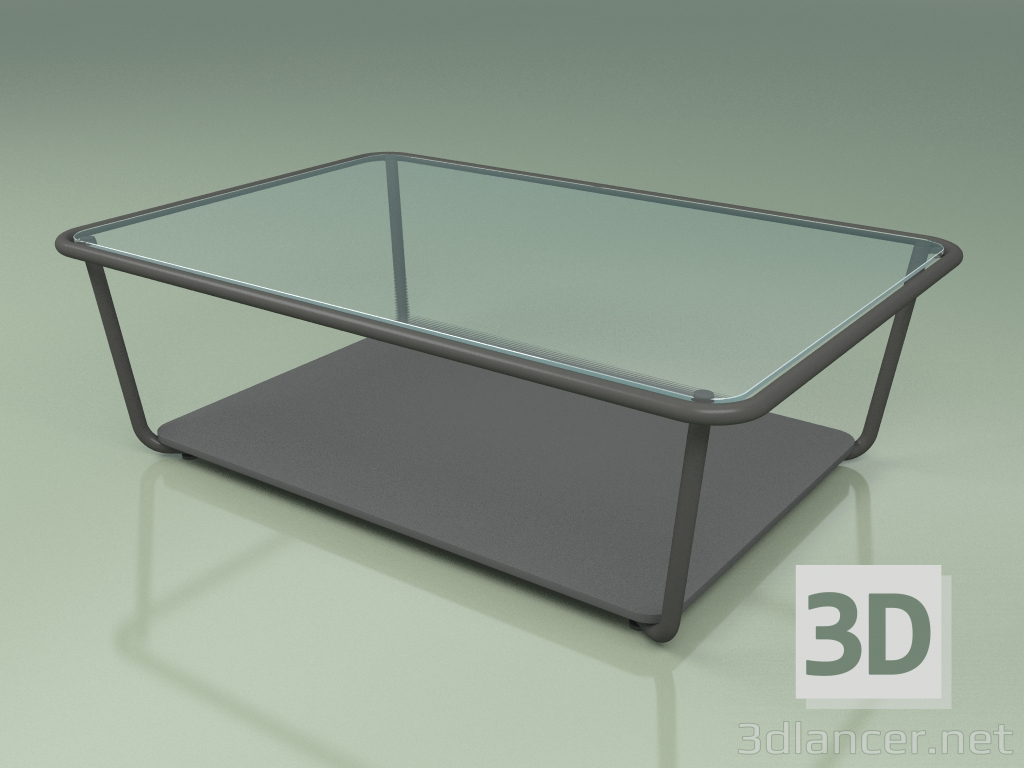 modello 3D Tavolino 002 (vetro millerighe, metallo fumé, HPL grigio) - anteprima
