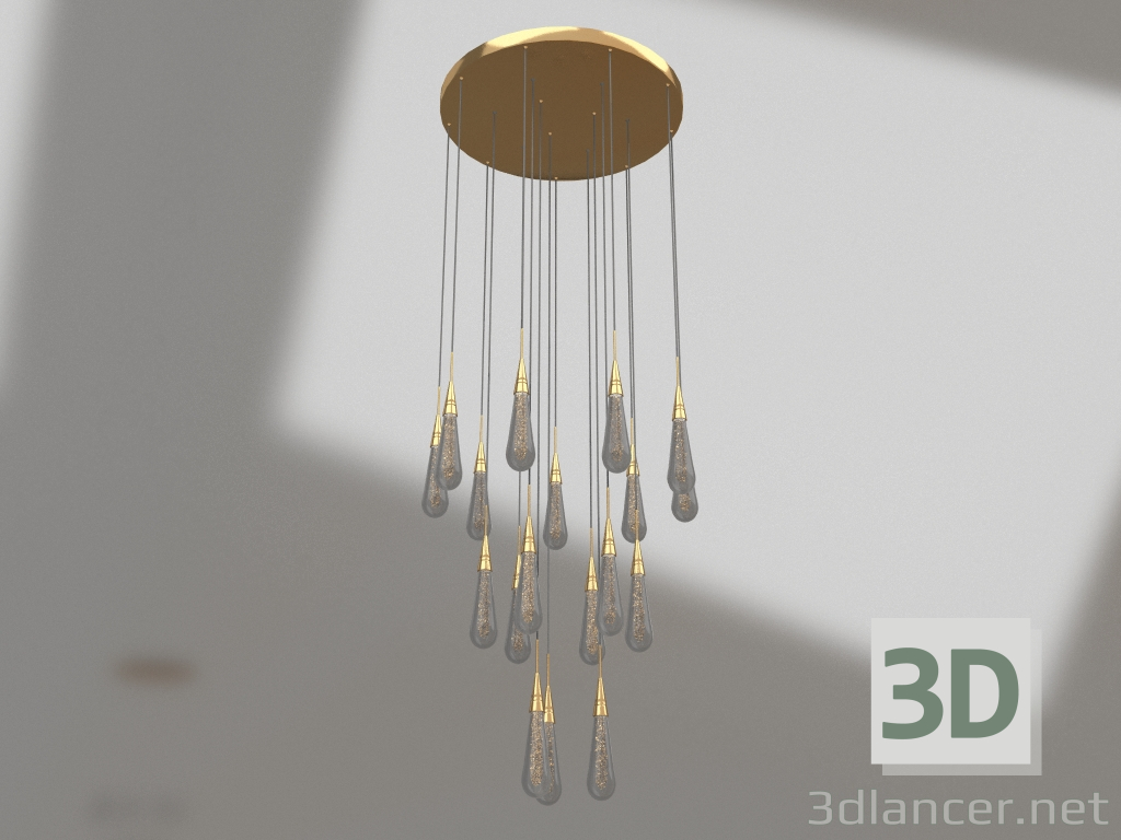 modello 3D Sospensione Gutta oro (07861-18A,33) - anteprima