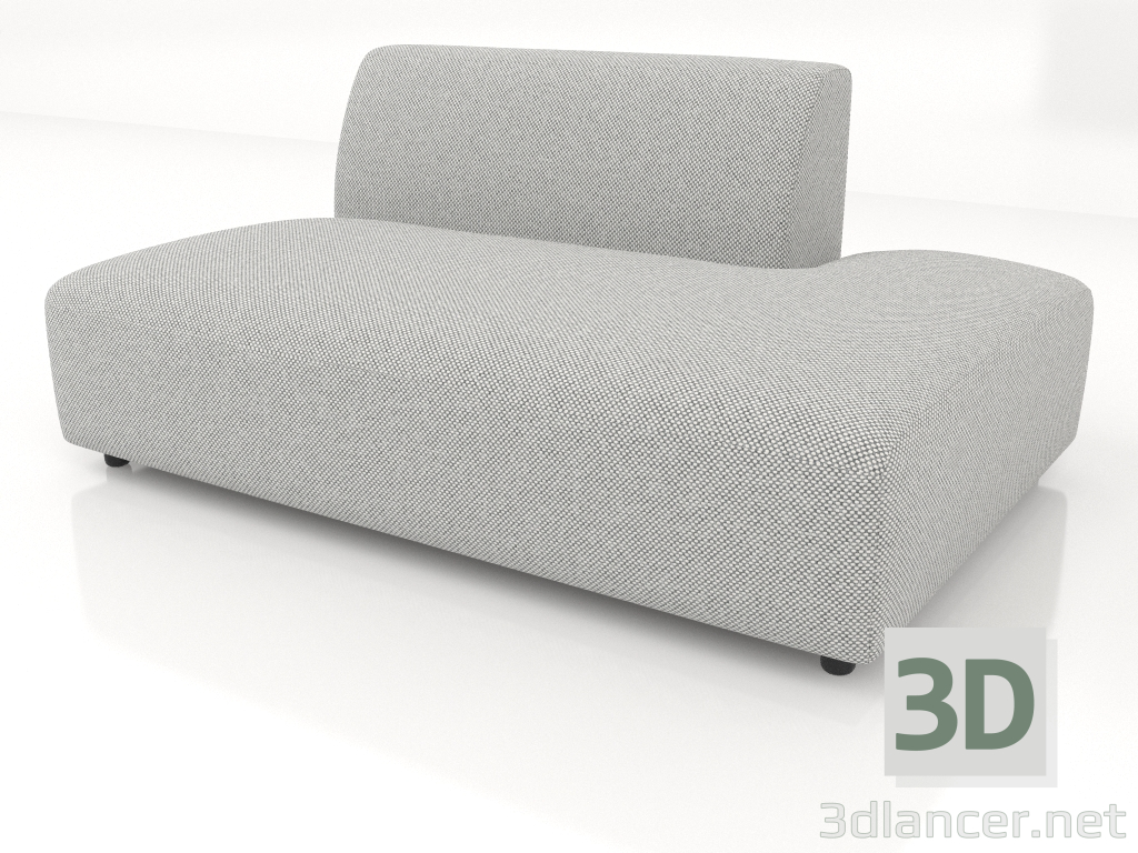 modello 3D Modulo divano 1 posto (XL) 103x100 allungabile a destra - anteprima