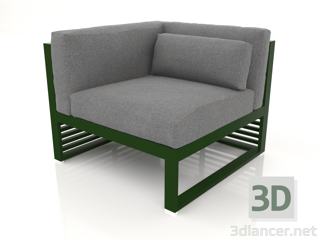 modèle 3D Canapé modulable, section 6 gauche (Vert bouteille) - preview