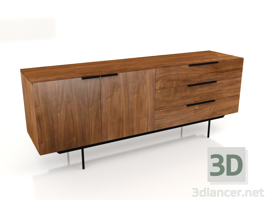 3D Modell Travis-Schrank (Walnuss) - Vorschau