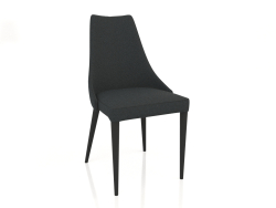 Silla, acabado lacado negro mate, tela 151 (50x58x92 cm)