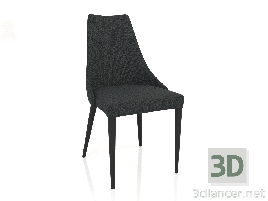 3d модель Стілець, оздоблення чорний матовий лак, тканина 151 (50x58x92 см) – превью