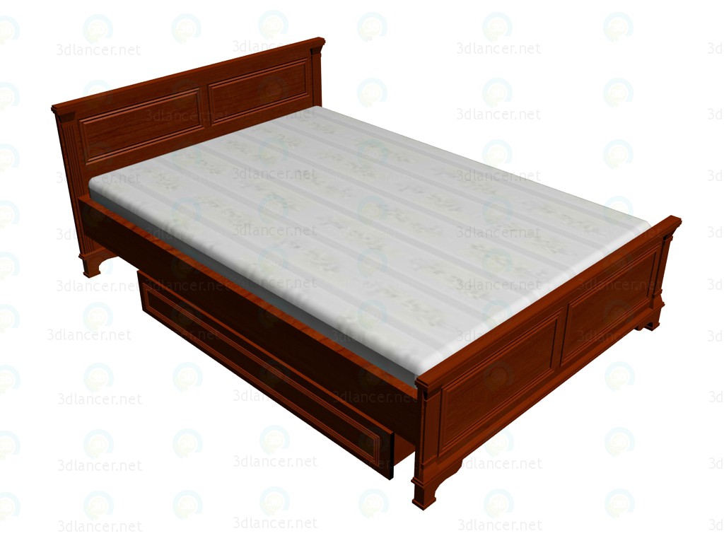 Modelo 3d Cama de casal 140 x 200 - preview