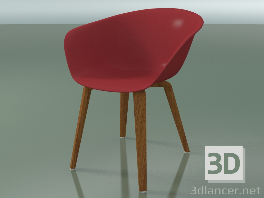 3D modeli Koltuk 4203 (4 ahşap ayak, tik görünümlü, PP0003) - önizleme