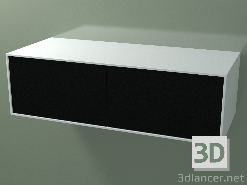 3D Modell Doppelbox (8AUEÂB02, Gletscherweiß C01, HPL P06, L 120, P 50, H 36 cm) - Vorschau