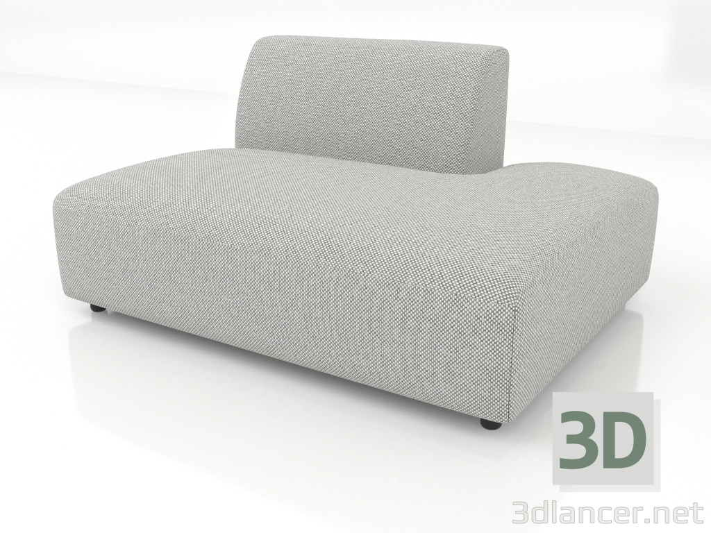modello 3D Modulo divano 1 posto (XL) 83x100 allungabile a destra - anteprima