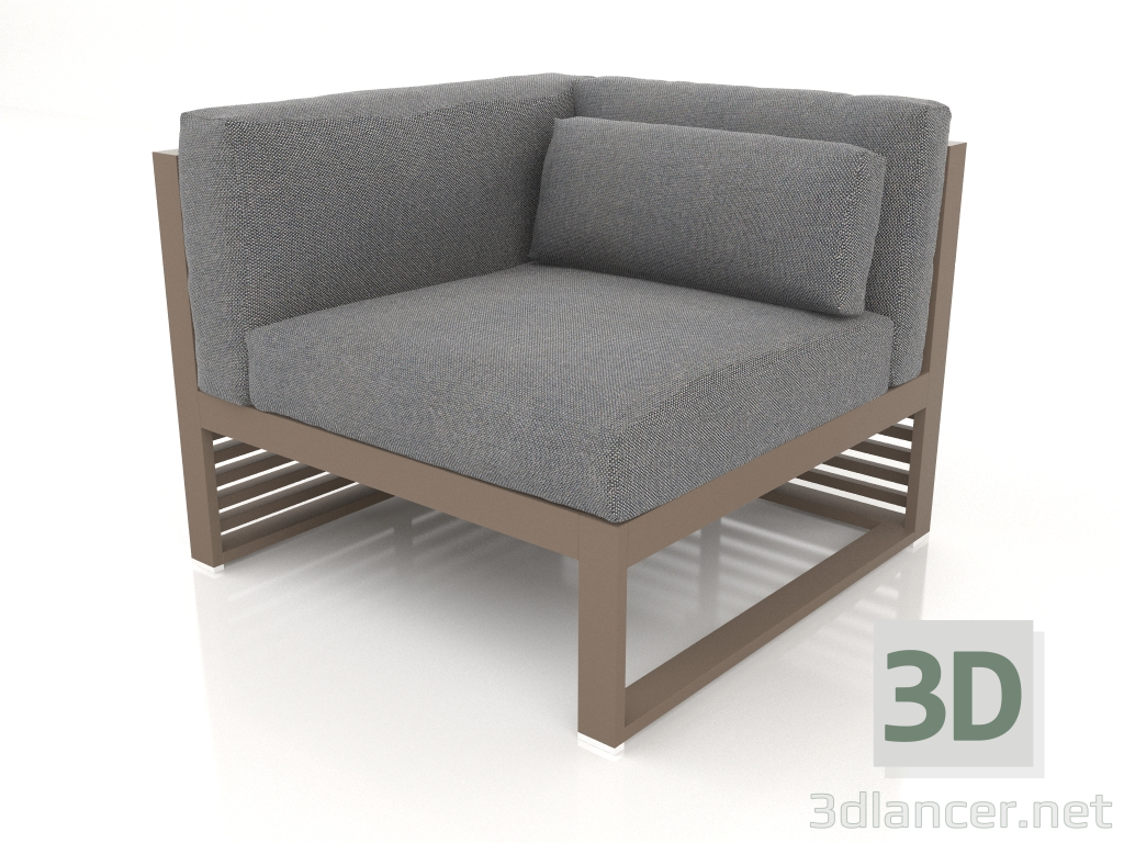modèle 3D Canapé modulable, section 6 gauche (Bronze) - preview