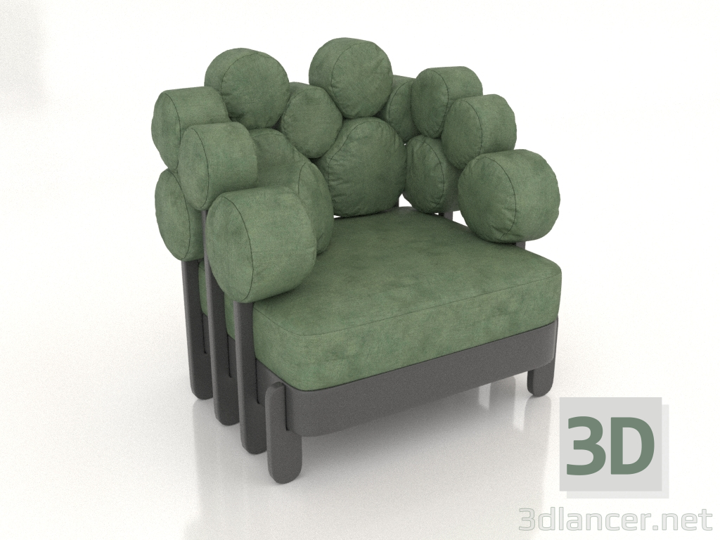 modello 3D Poltroncina IKRA quadrata (opzione 8) - anteprima