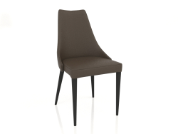 Stuhl, schwarz matt lackiert, PU162 Öko-Leder (50x58x92 cm)