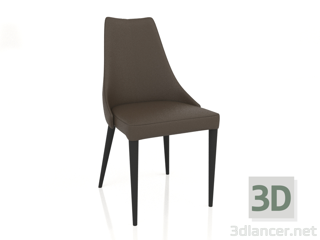 3d модель Стілець, оздоблення чорний матовий лак, екокожа PU162 (50x58x92 см) – превью