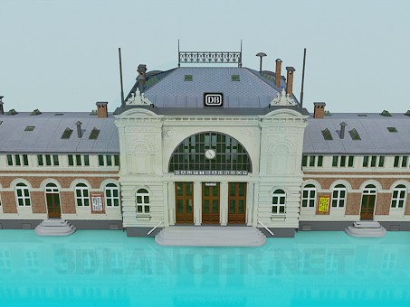 modelo 3D Edificio de la estación de ferrocarril - escuchar modelo 3D Edificio de la estación de ferrocarril - escuchar