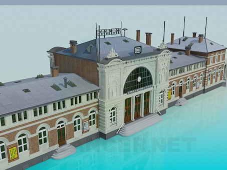 modelo 3D Edificio de la estación de ferrocarril - escuchar modelo 3D Edificio de la estación de ferrocarril - escuchar