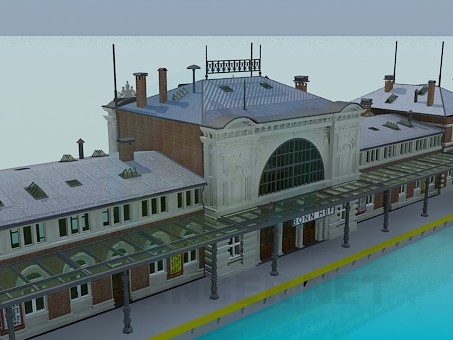 modelo 3D Edificio de la estación de ferrocarril - escuchar modelo 3D Edificio de la estación de ferrocarril - escuchar