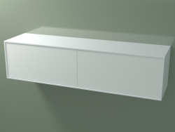 Doppelbox (8AUFÂA02, Gletscherweiß C01, HPL P01, L 144, P 36, H 36 cm)