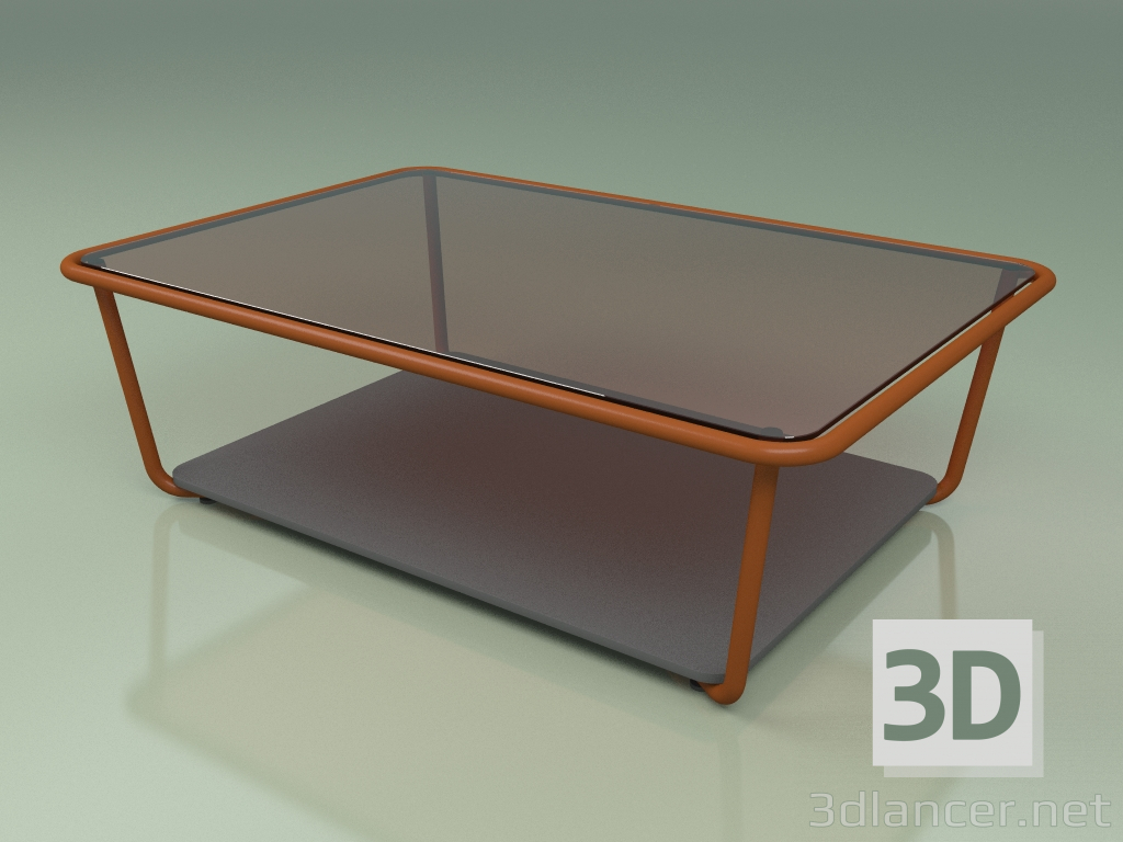 3D Modell Couchtisch 002 (Broniertes Glas, Metall Rost, HPL Grau) - Vorschau