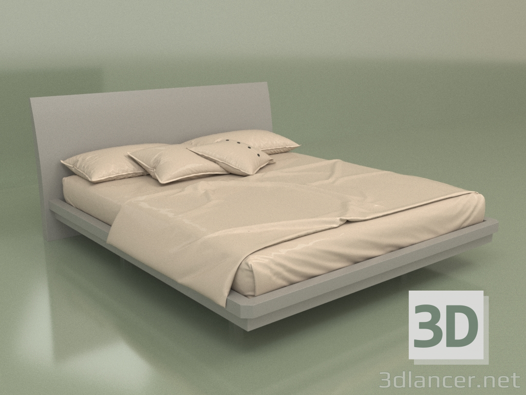 3D modeli Çift kişilik yatak Mn 2018 (gri) - önizleme