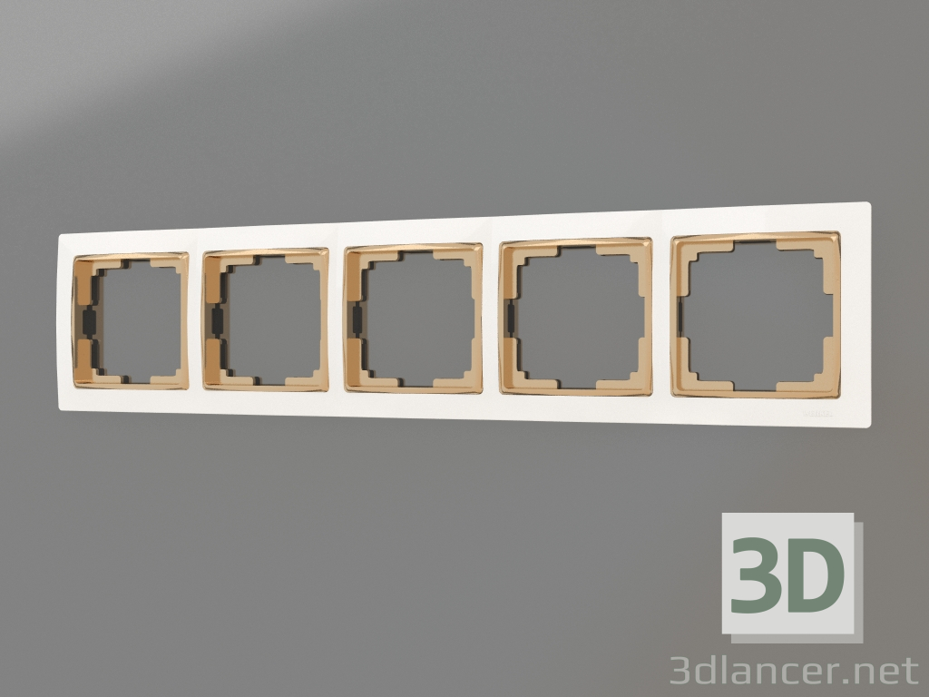 modèle 3D Cadre pour 5 postes Snabb (or blanc) - preview