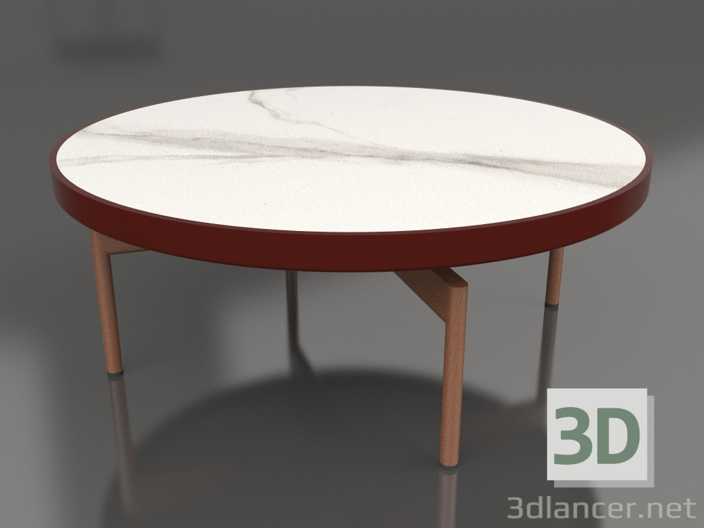 modello 3D Tavolino rotondo Ø90x36 (Rosso vino, DEKTON Aura) - anteprima