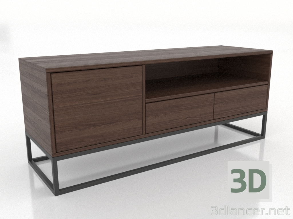 3d model TV cabinet 1200x380 mm (dark walnut) - preview 3d model TV cabinet 1200x380 mm (dark walnut) - preview
