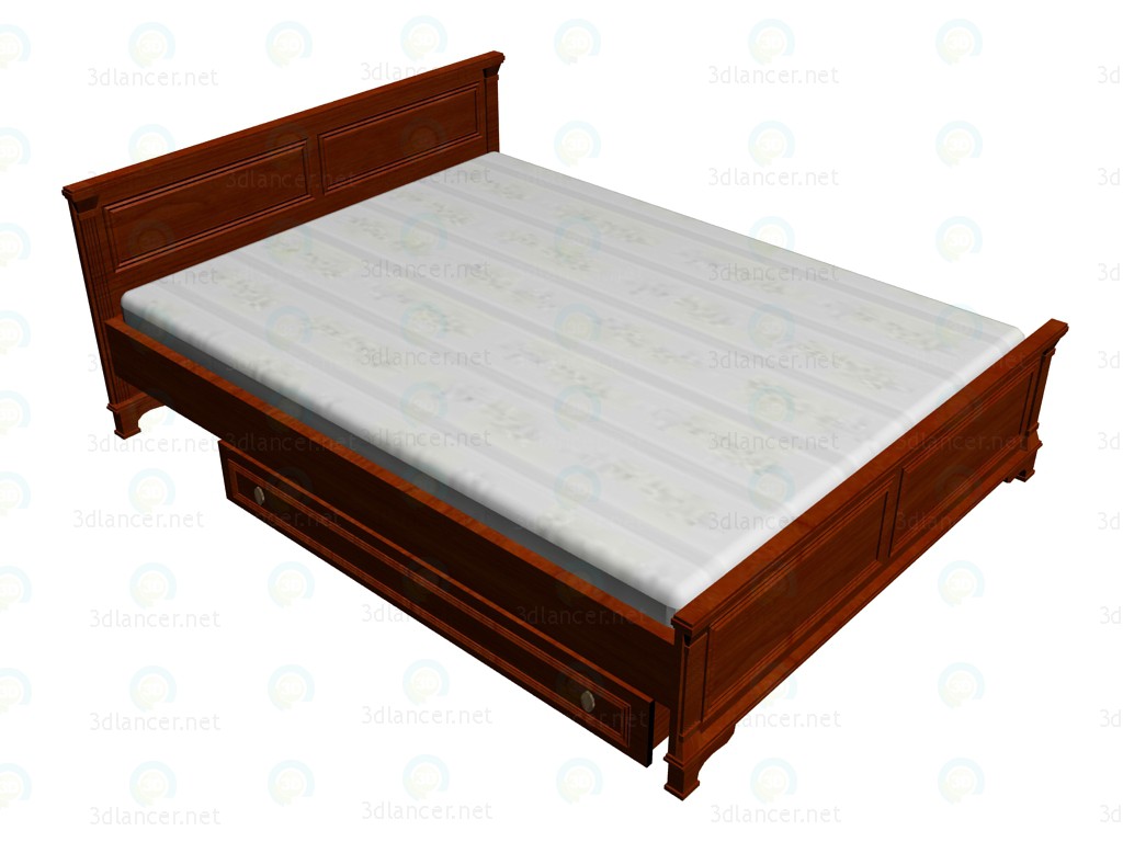 3d model Cama doble 160x220 - vista previa