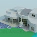 3d model Mansion with a swimming pool - preview
