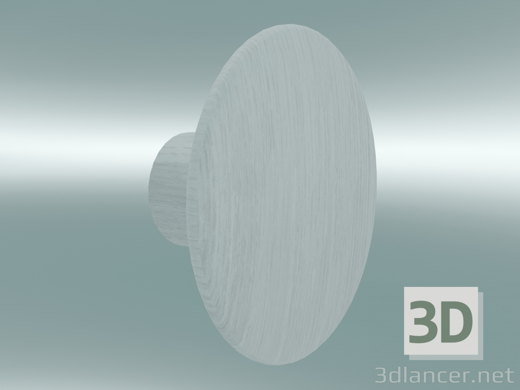 3D Modell Kleiderhaken Dots Wood (Ø9 cm, Weiß) - Vorschau