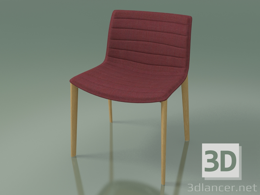 modello 3D Sedia 2085 (4 gambe in legno, con rivestimento in tessuto, rovere naturale) - anteprima