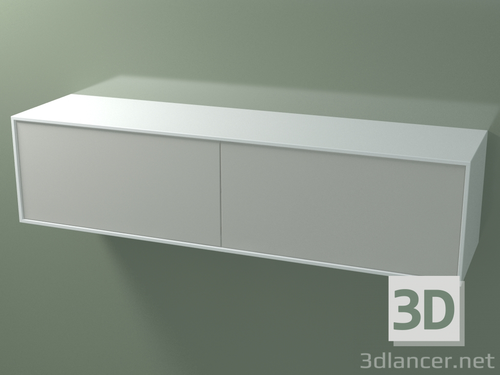 3D Modell Doppelbox (8AUFÂA02, Gletscherweiß C01, HPL P02, L 144, P 36, H 36 cm) - Vorschau