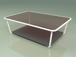 Mesa de centro 002 (vidro bronzeado, leite metálico, HPL cinza)