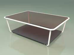 Table basse 002 (Verre Bronzé, Métal Lait, HPL Gris)