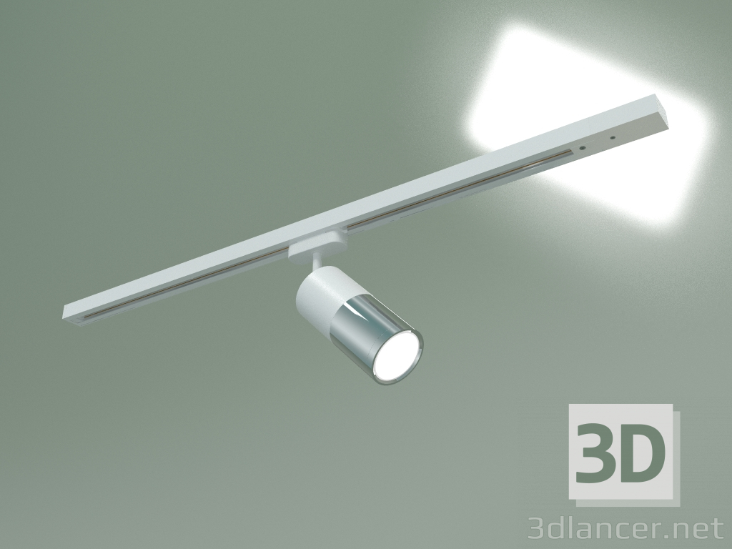 modello 3D Faretto a binario LED Avantag LTB27 (bianco opaco-cromo) - anteprima