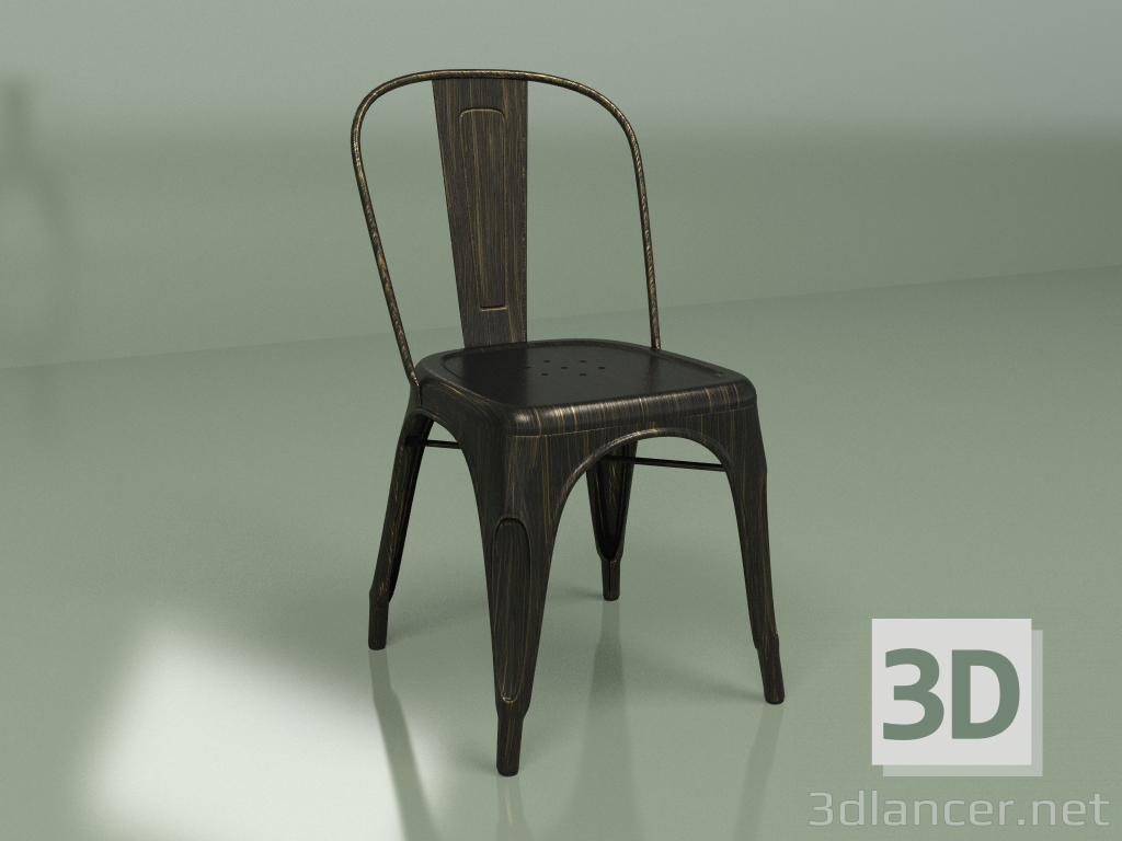 modello 3D Sedia Marais Aged (oro antico) - anteprima