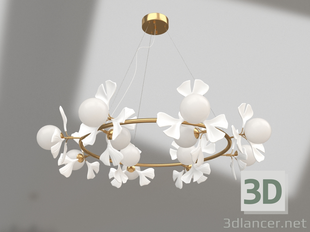 modello 3D Lampadario Asta oro (07867-12A,33) - anteprima