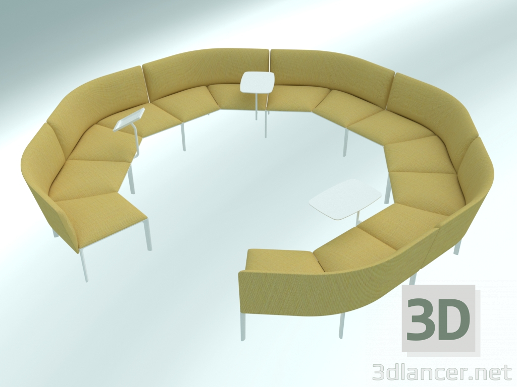 3d model Sofá modular redondo ADD Round in - vista previa