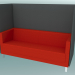 3d model Three-seater sofa with partitions, on legs (VL3 HW) - preview