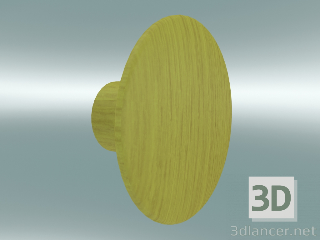 3d model Clothes hook Dots Wood (Ø9 cm, Yellow) - preview