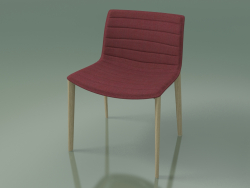 Chaise 2085 (4 pieds en bois, avec revêtement en tissu, chêne blanchi)