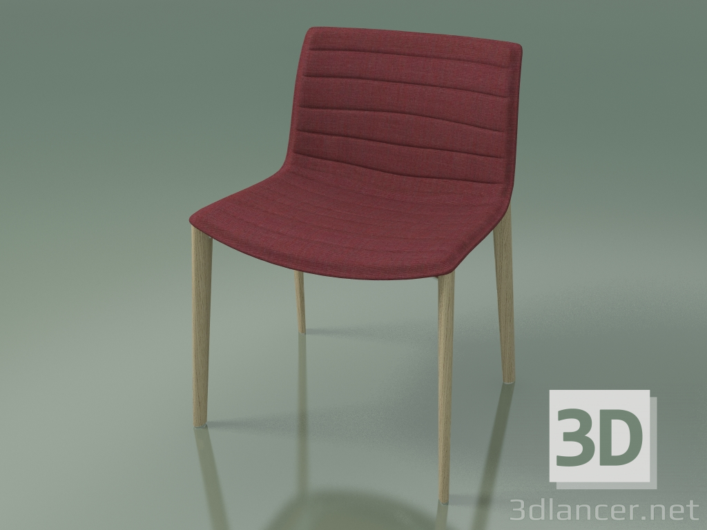 modello 3D Sedia 2085 (4 gambe in legno, con rivestimento in tessuto, rovere sbiancato) - anteprima