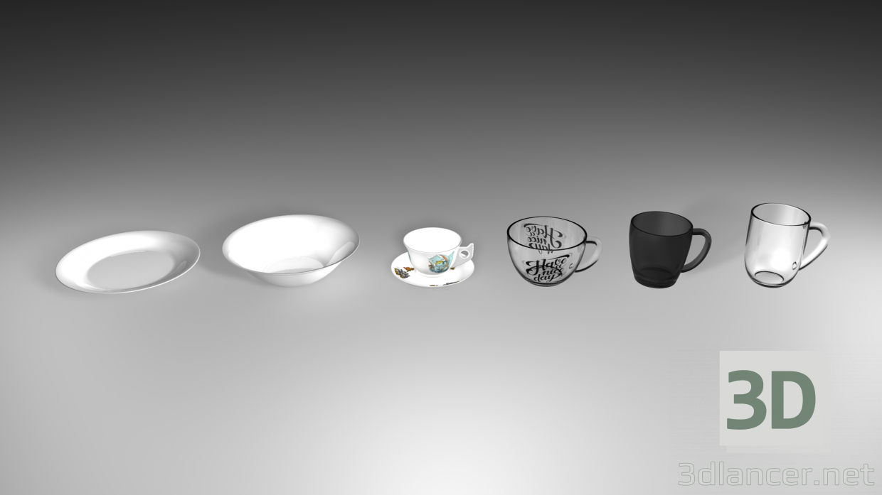 3d Bowls model buy - render