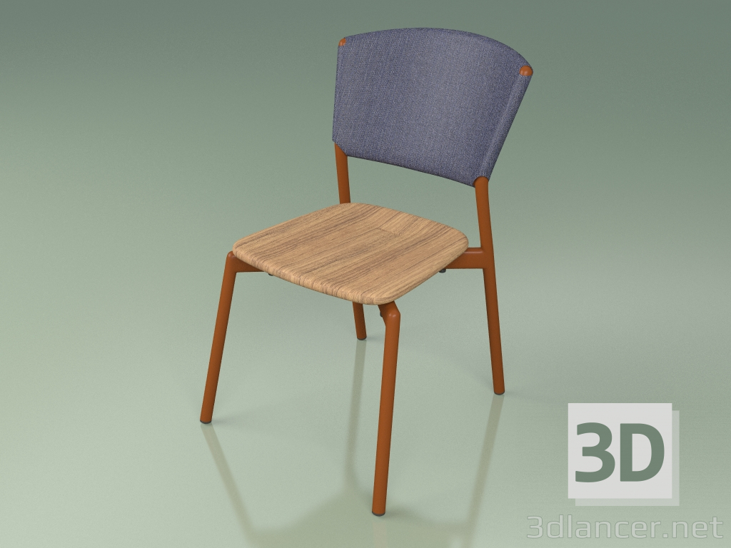 modèle 3D Chaise 020 (Métal Rouille, Bleu) - preview