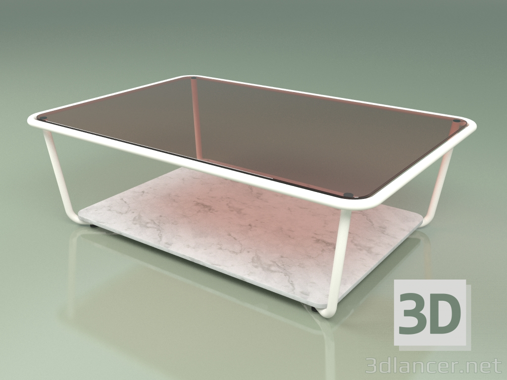 modèle 3D Table basse 002 (Verre Bronzé, Métal Lait, Marbre de Carrare) - preview