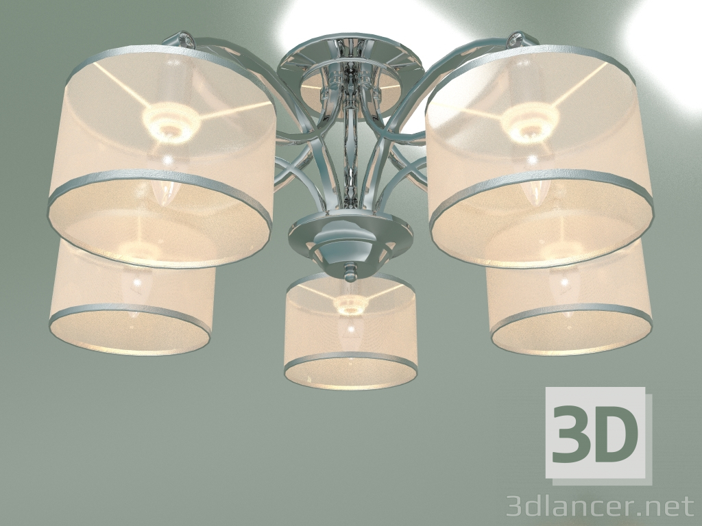modello 3D Lampadario a soffitto Fabiola 60124-5 Smart (cromo) - anteprima