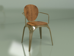 Cadeira Louix (nogueira, dourada)